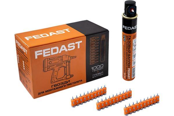 Гвозди 3,0х32 мм для монтаж. пистолета с ков. након. Bullet point FEDAST (1000шт+газ.баллон)